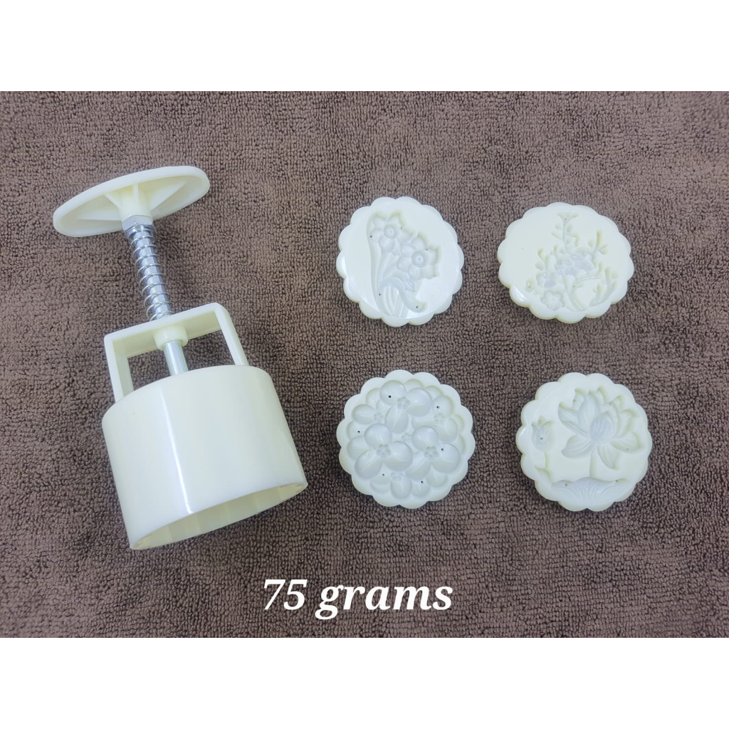 Cetakan Moon Cake / Cetakan Kue Bulan Bulat Set 75 gram