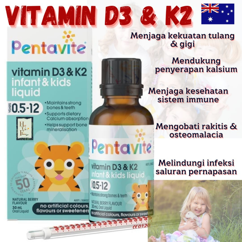 Pentavite Vitamin D3 & K2 Kids Liquid 30ml