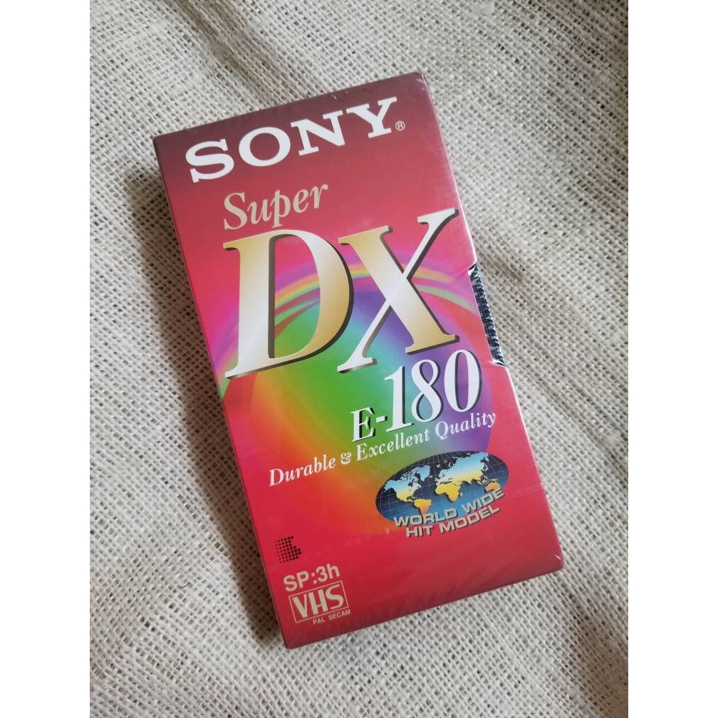 Kaset Video VHS Sony Super DX E-180 Video Blank Tape Cassete E-180DXF1