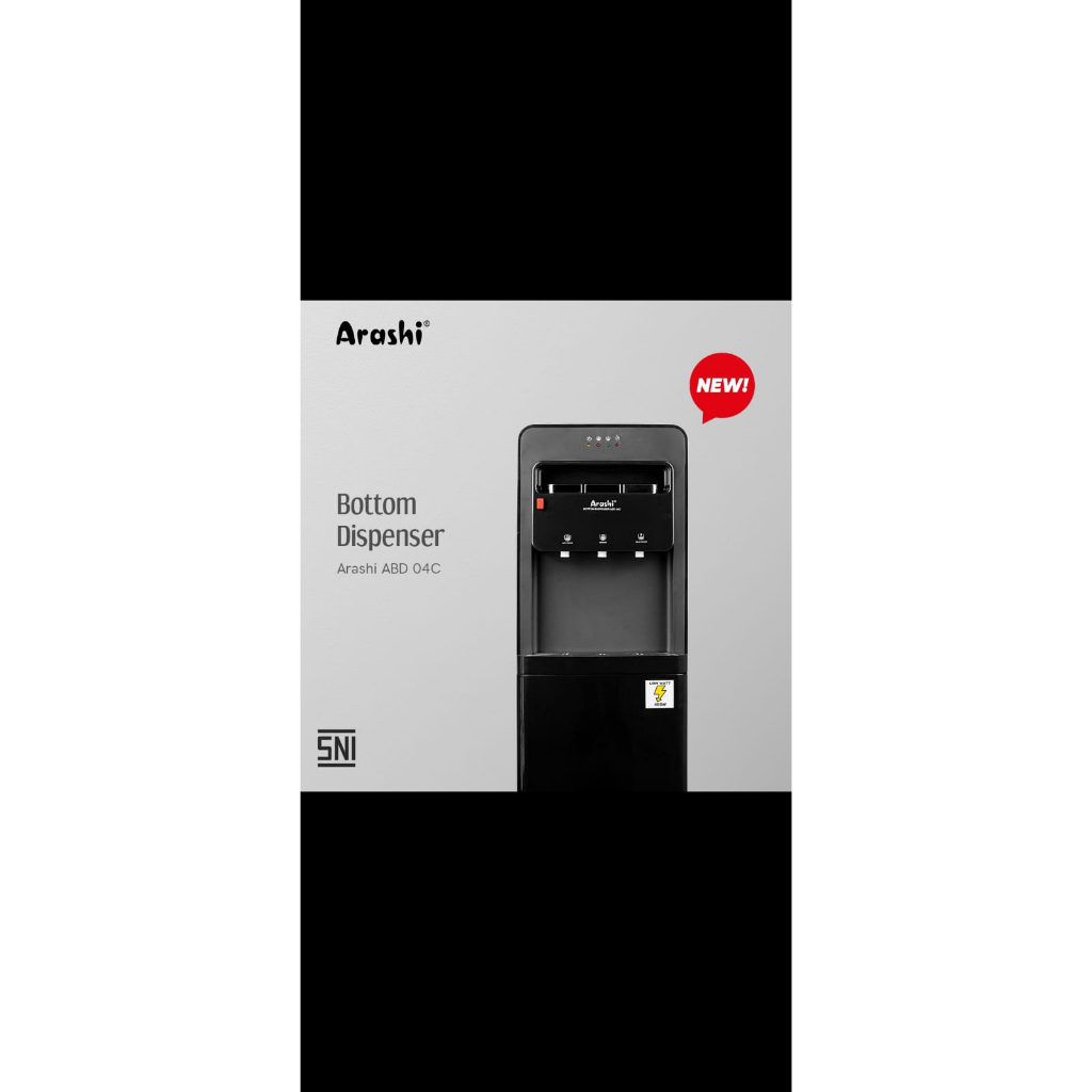 DISPENSER GALON BAWAH ARASHI ABD04 (LOW WATT HOT & IC COOL)