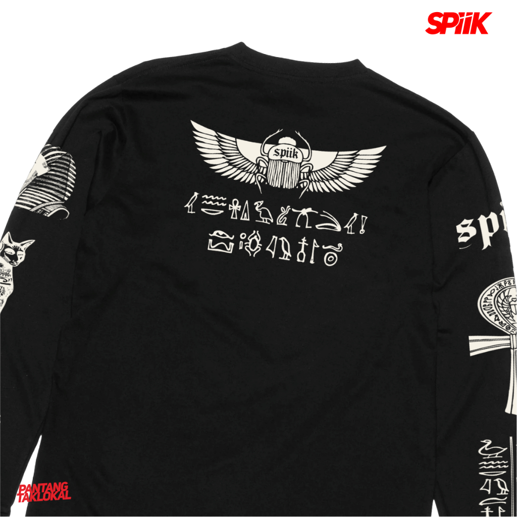 Spiik T-Shirt Longsleeve EGYPTIAN Hitam | T-Shirt Longsleeve unisex