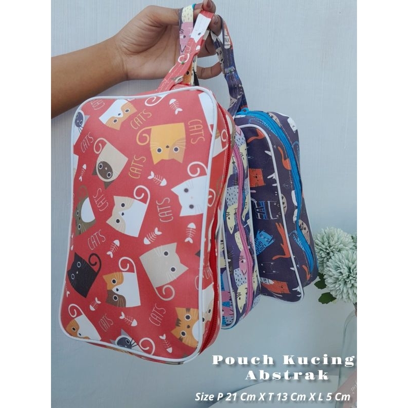 POUCH TALI SAMPING KOSMETIK MOTIF ANIMAL