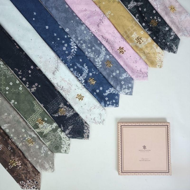 Shofa Fashion-FARAHYA PART2 Series Hijab Segi empat Voal Motif Orin HardBoxs