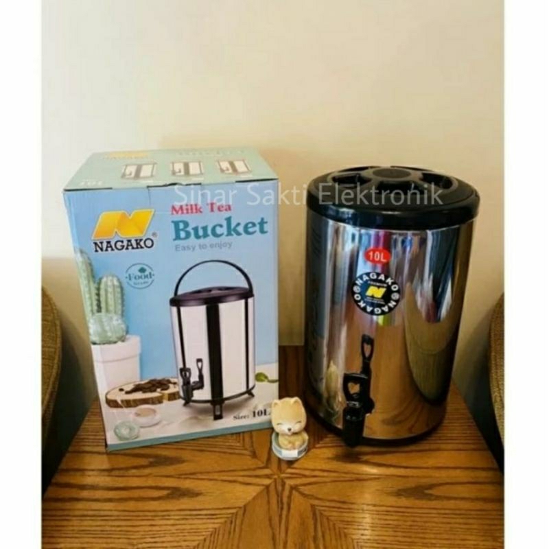 Dispenser Air Stainless Steel Prasmanan Water Tank Jug 10L 10 Liter Teh Kopi Minuman Panas Dingin Minum Pesta Pitcher Jug