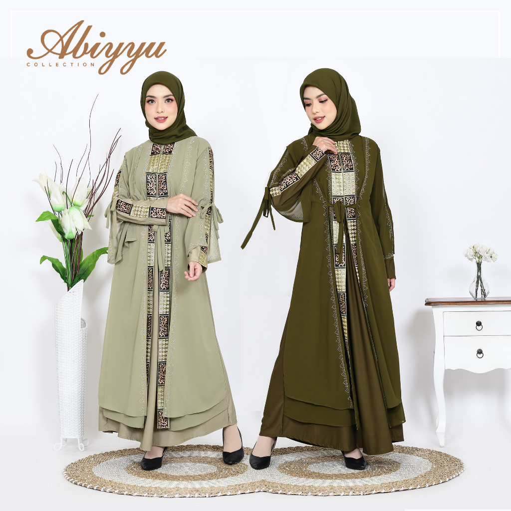 Abiyyuco GL1074 | Gamis Abaya Turkey Busui Turki Hitam dan Turkiy Warna, Ready Size S, M, L, XL, XXL, LD mulai 88 cm sampai 120 cm. Bahan Jersey mix Ceruty dengan Bordir Renda dan Mote Swarovski