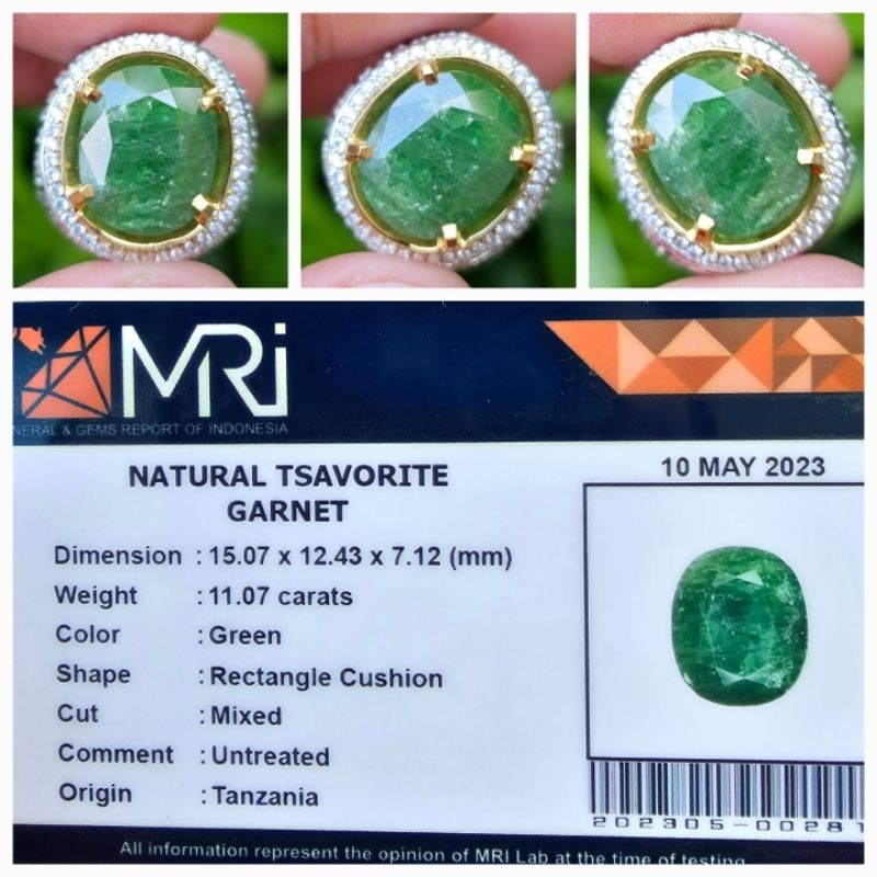 Natural Tsavorite Green Garnet Memo 11.07 crt