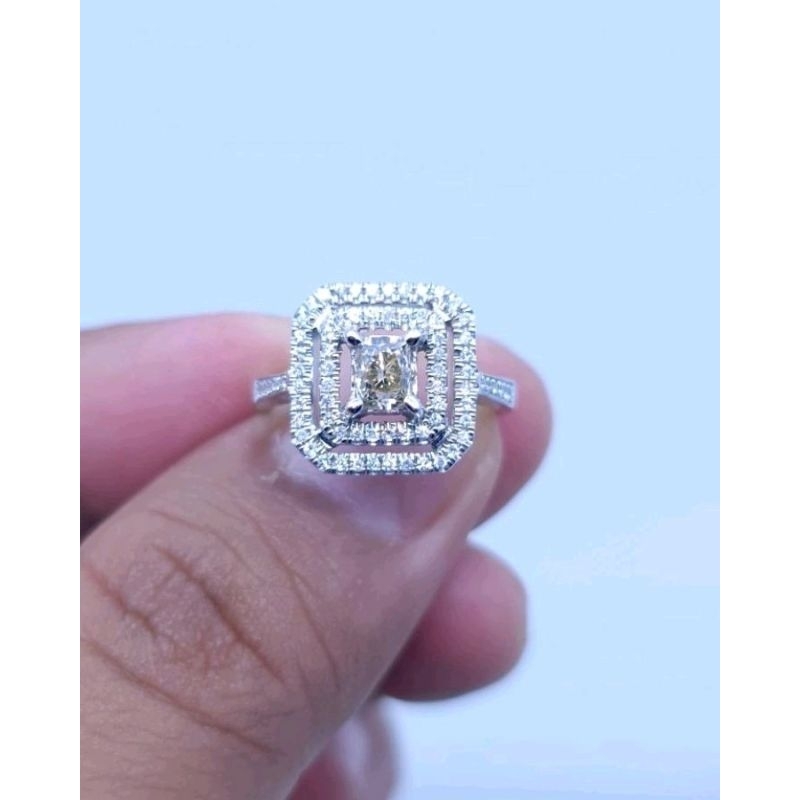 Cincin emas berlian banjar kombinasi eropa asli