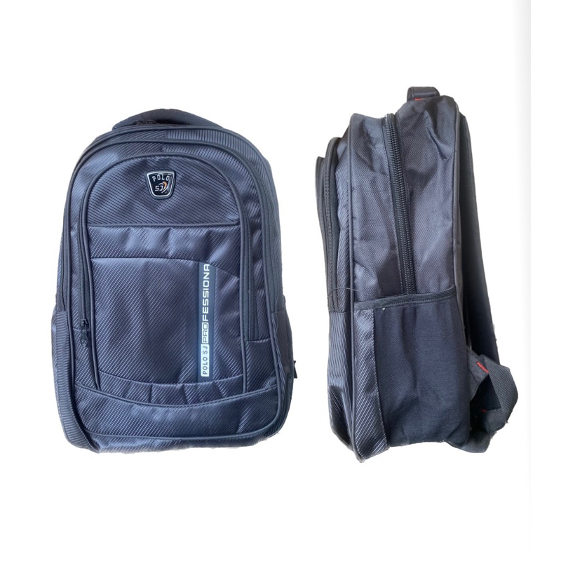 Tas sekolah ranselan polo SJ cowok warna hitam sd/smp/sma/tas bepergian
