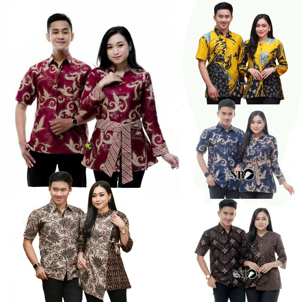 Maura Couple - Sania Ruffle Batik Couple Ori Ndoro Jowi Garansi Termurah Shopee - BATIK MODERN SOLO