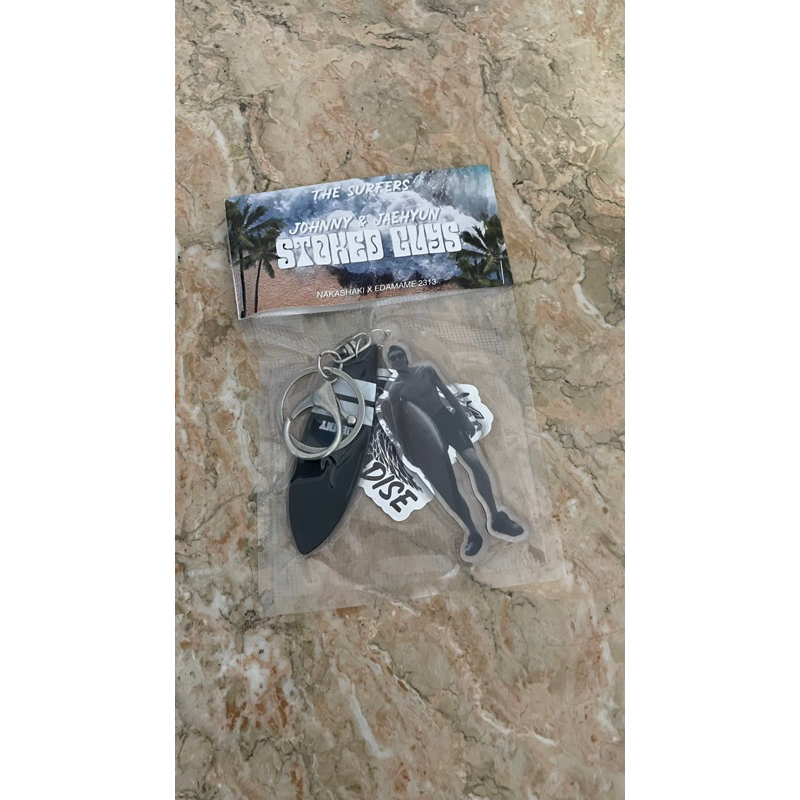 johnny jaehyun keyring stoked guys the surfers nakashaki edamame 2313 keychain johnny nct 127 gantun