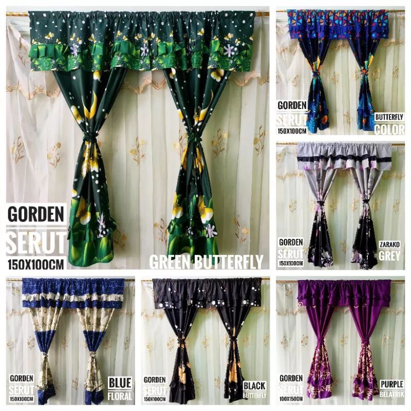 Gorden Jendela Serut/uk T 150x L 100/Gorden Jendela Rempel Serut/