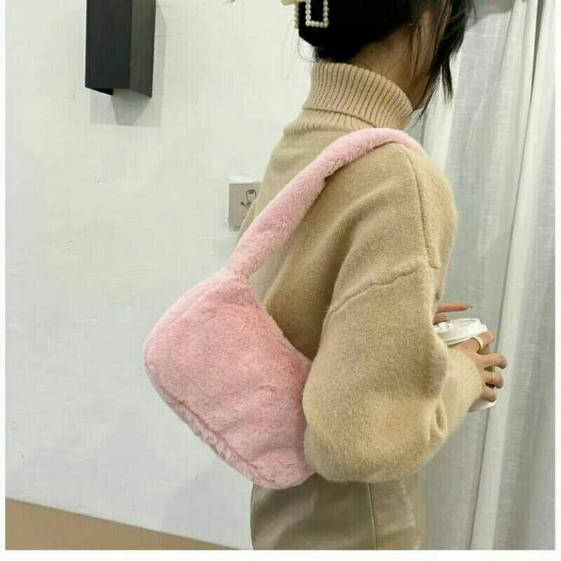 (COD) Tas TOTE Bulu | Tas Selempang Wanita | Tas korean style