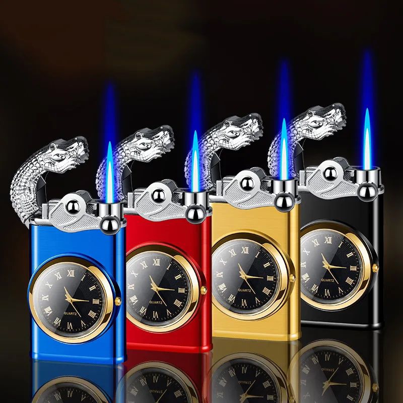 Korek Api 2in Bara Las Api biasa model jam motif buaya Lighter korek unik