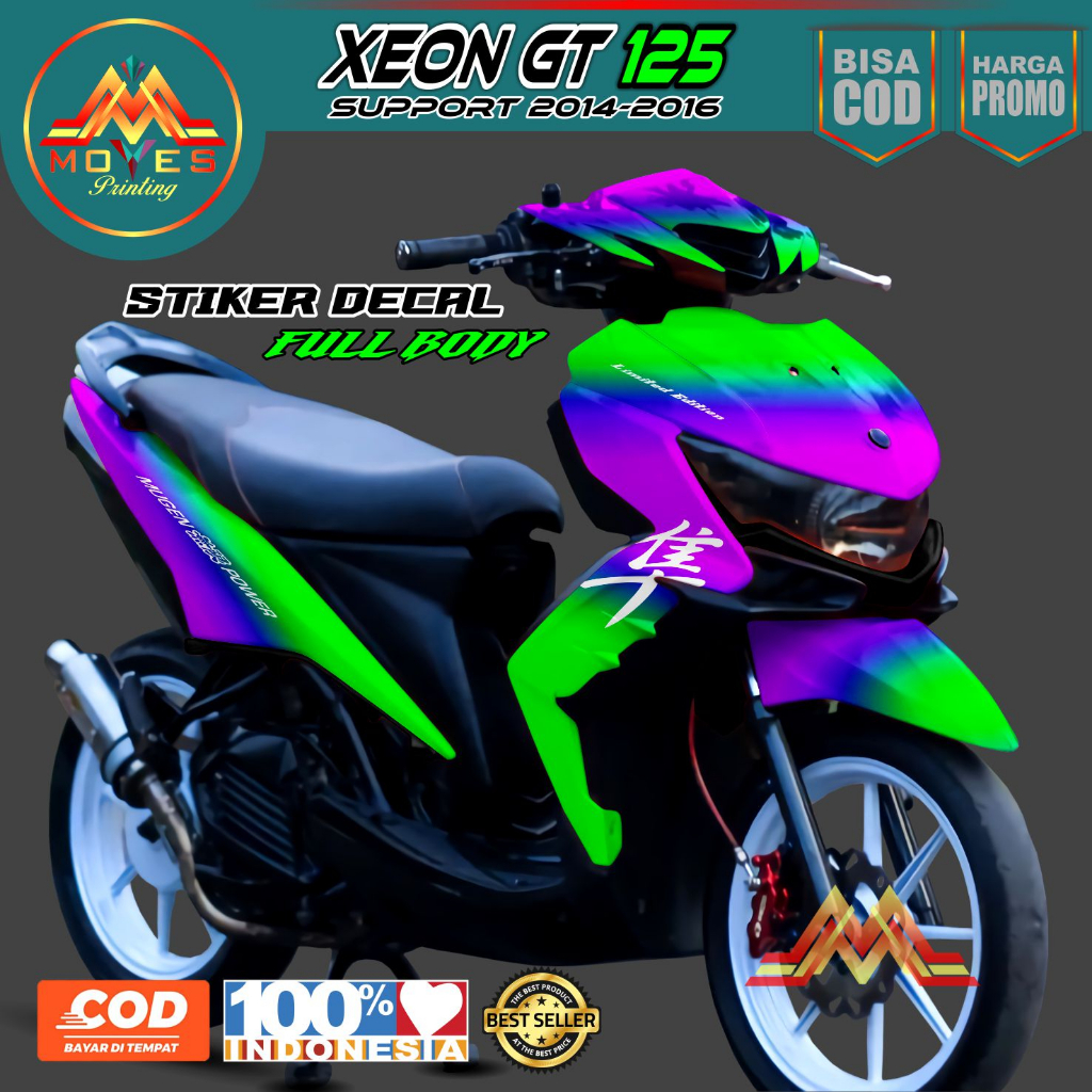 ( GLOSY / DOFF ) Decal Stiker Full Body XEON GT 125 Stiker Variasi XEON GT 125 STRIPING STICKER XEON