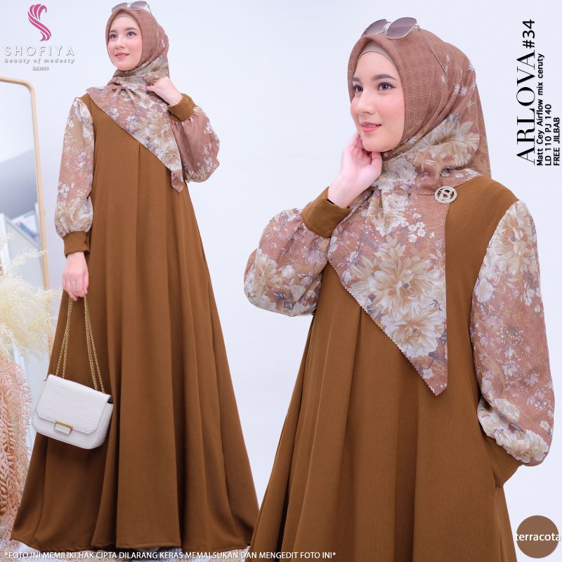 Arlova Dress Series Gamis Set Hijab Terbaru Ori Premium