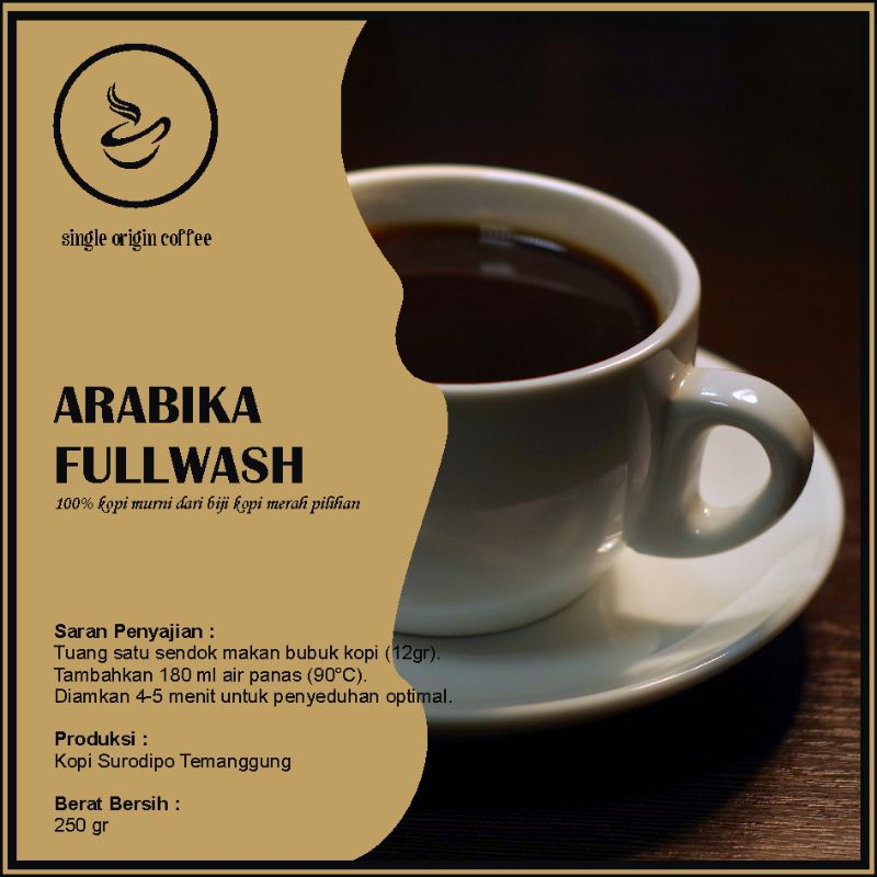 

Arabika Fullwash 250 gr