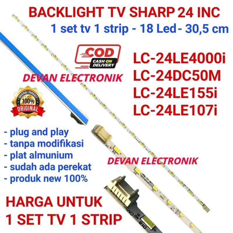 Backlight TV sharp 24inc lampu led tv sharp 24 inc lampu led backlight tv sharp 24le1071 24 le155
