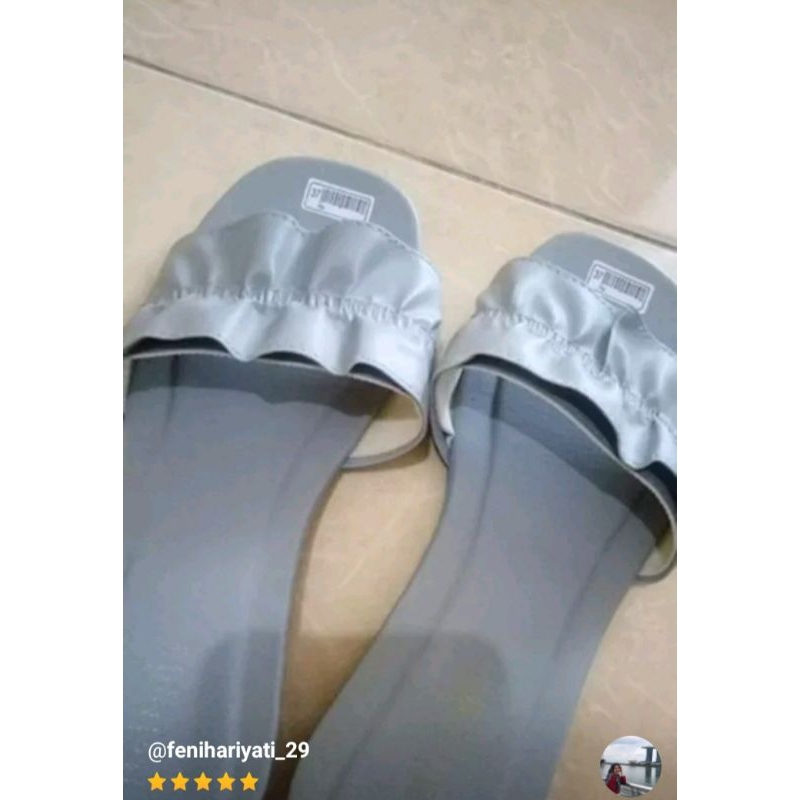 Sandal  Wanita Teplek  G11 Sendal Flat Cewek Dewasa Slop Kerut