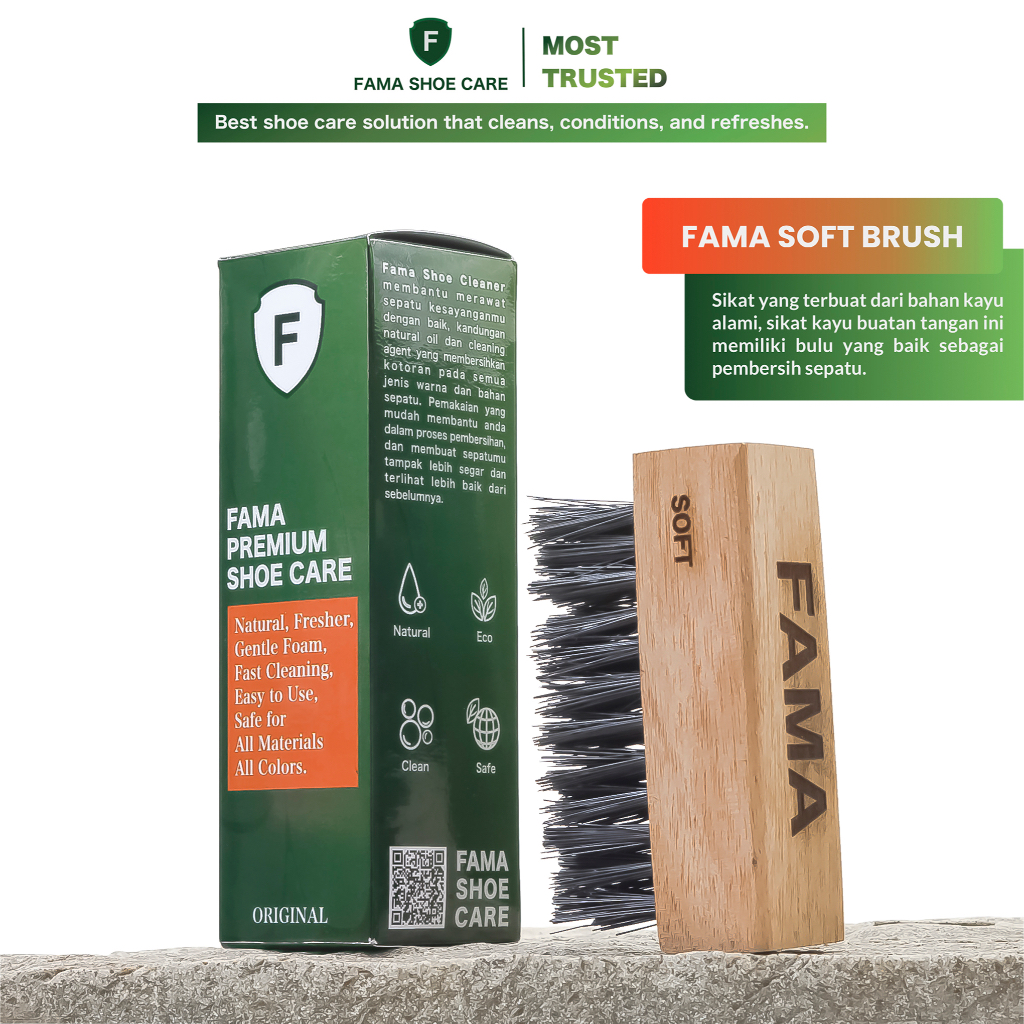 Fama Shoe Care - Sikat Standard Brush Super Soft - Sikat Sepatu - Fama Shoes Cleaner- Shoe Cleaner