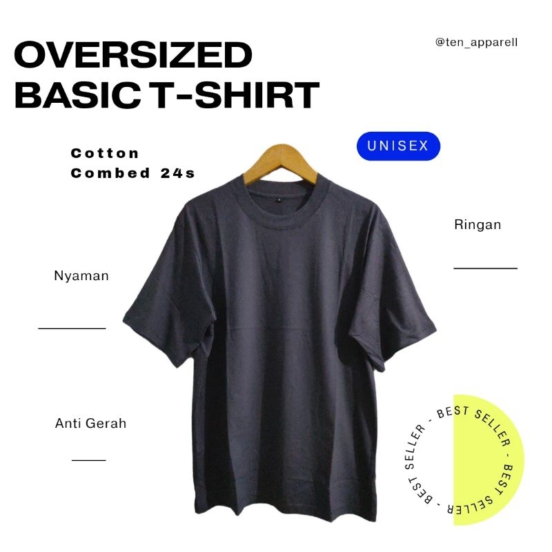 Kaos Polos Oversize 24s Dark Grey