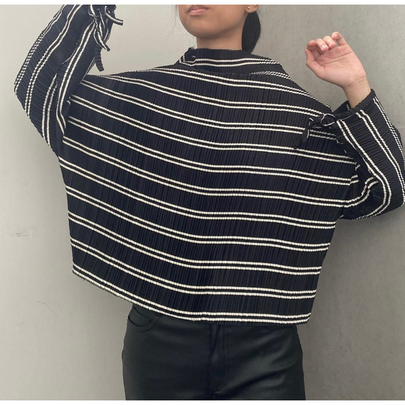 raisambel plisket stripe black