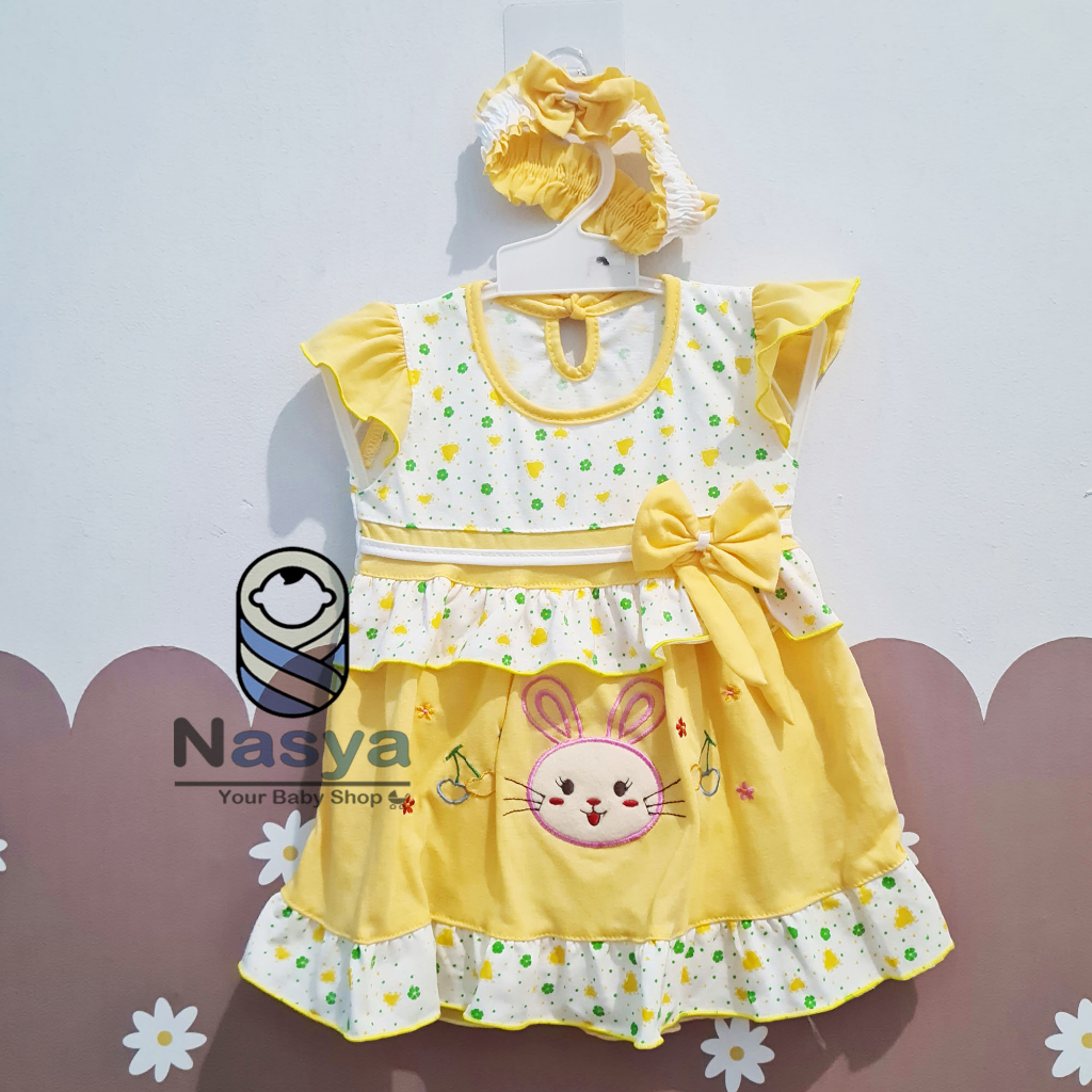 [P-050] Dress Bayi 0-6 Bulan Bahan Kaos - Planet Kids (Planet Kid)