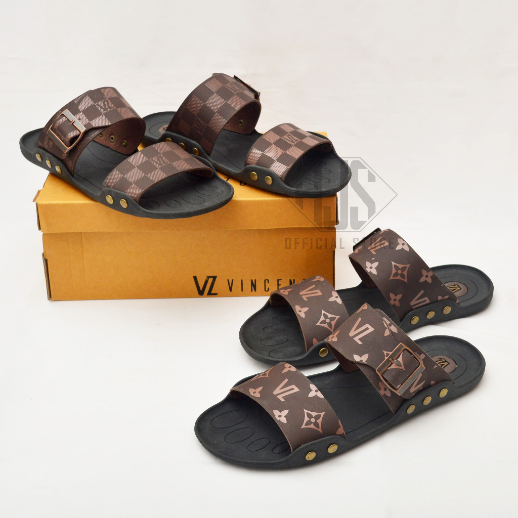 Sandal Kulit Pria Dewasa Sandal Terbaru VINCENZO Sandal Strap Pria Kulit VINCENZO Original Pria Slide Import Sandal Kulit Pria