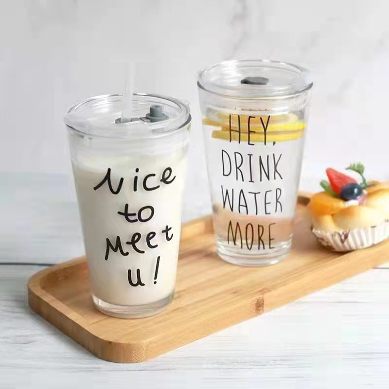 Gelas kaca * tumbler * Gelas ukur * Gelas Gambar lucu * 450ml