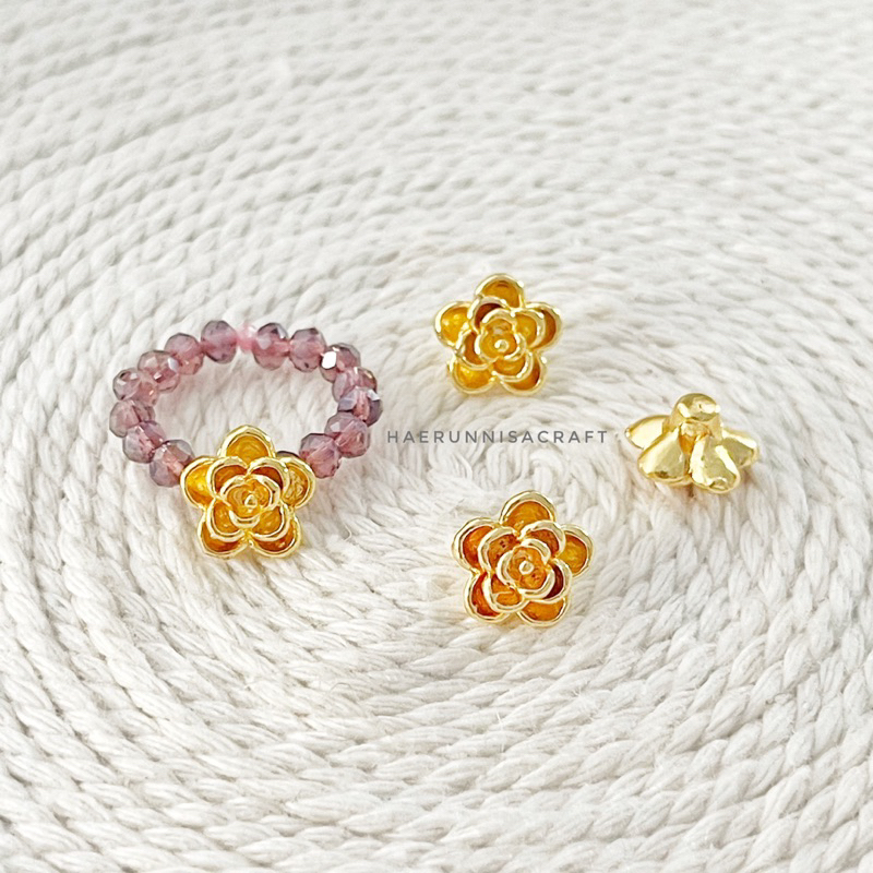 Liontin Charm Bunga Kecil Hiasan Untuk Cincin Crystal Ceko