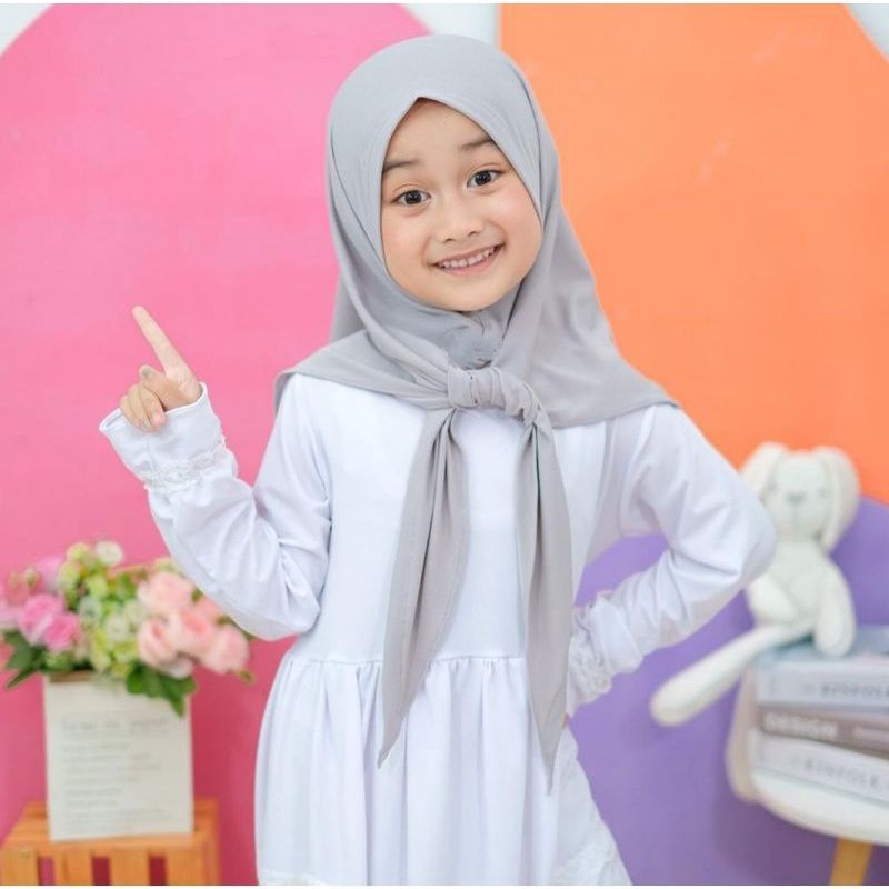 Jilbab Segitiga Instan Anak | Kerudung Segitiga Instan Anak Jersey