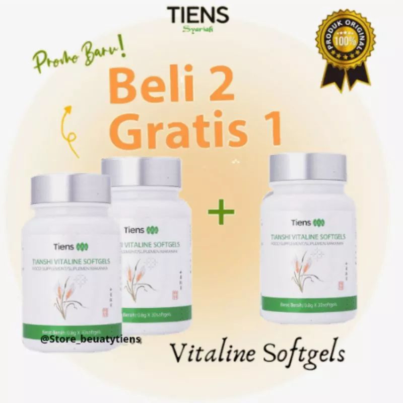 [BISA COD] VITAGELS VITALINE SOFTGELS ORIGINAL - VITAMIN E - TIANSHI PEMUTIH SELURUH BADAN DAN WAJAH