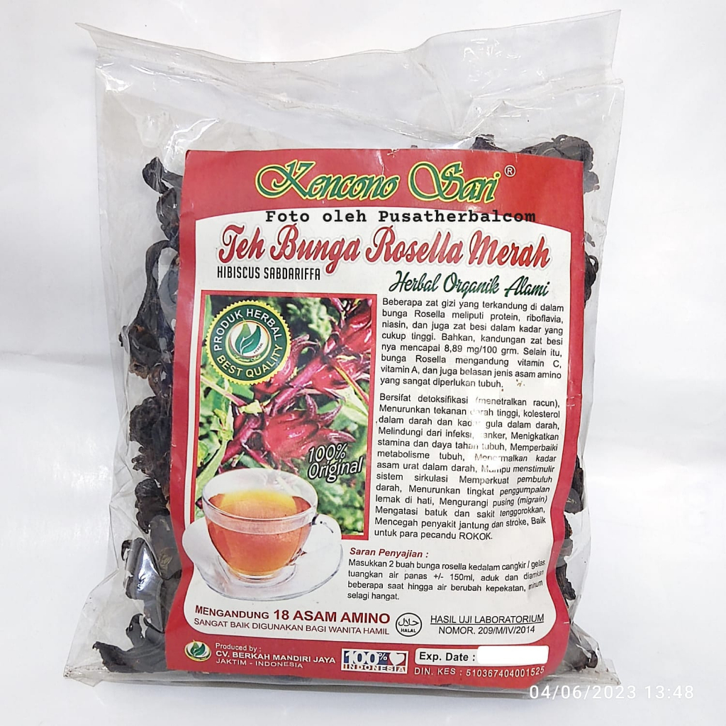 

Teh Bunga Rosella Merah Kencono Sari Herbal Organik Alami