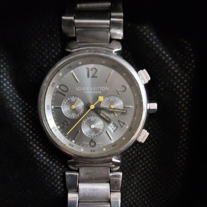 jam tangan original chronograph Louis Vuitton LV preloved second bekas