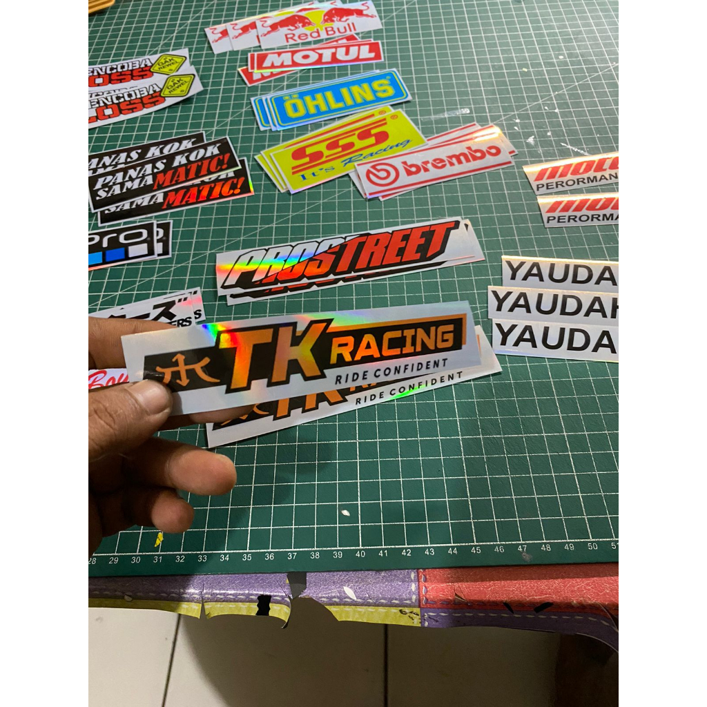 Stiker Motor Racing Hologram Bijian - sss yaudah oyo prostreet rcb