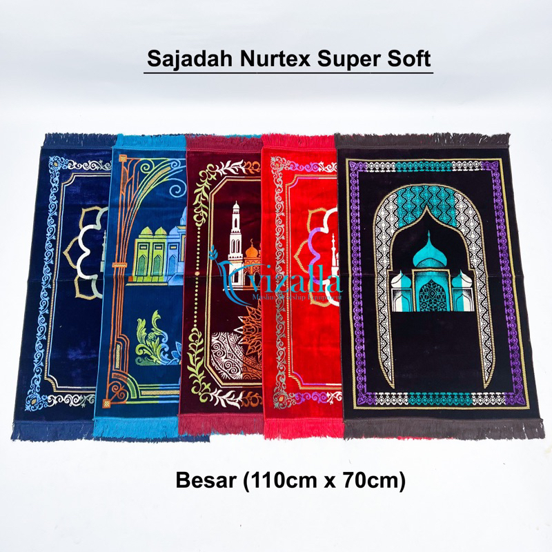 Sajadah Nurtex Super Soft Besar/ 110*70 Normal Spiegel/ Grosir Sajadah