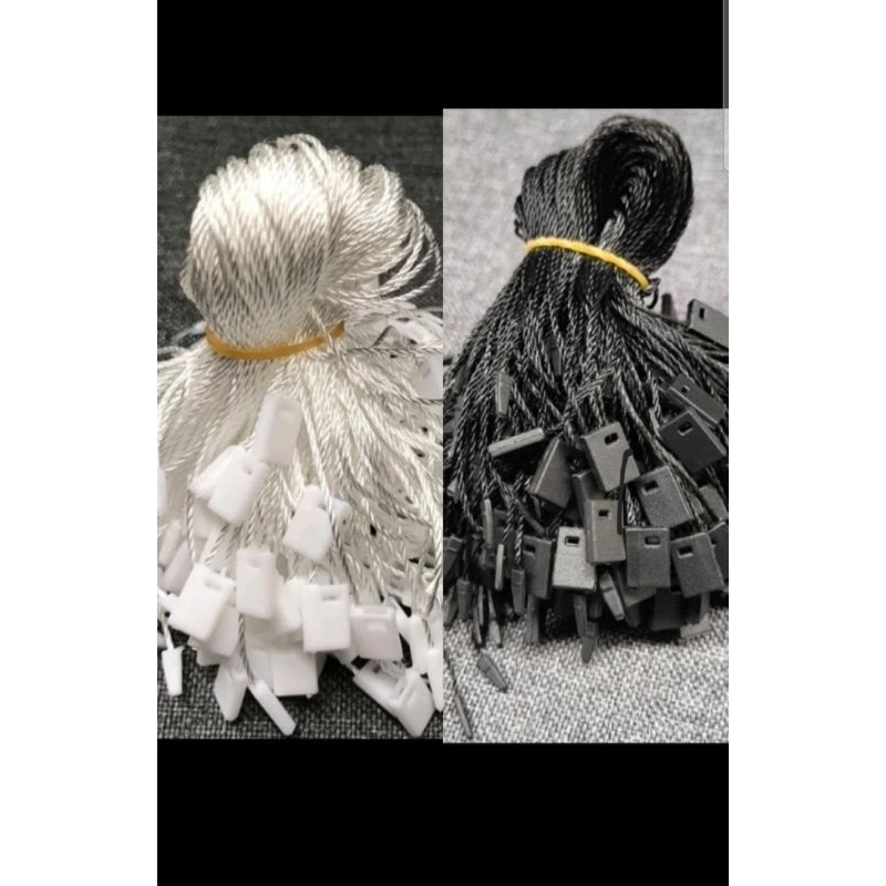 

Tali Hangtag Nylon Lock Pin Tali Label Merk Tali Hangtag Hitam Putih Tali Hangtag Baju Pakaian