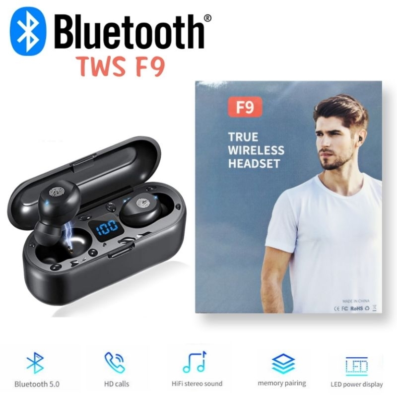TWS F9 / HEADSET BLUETOOTH (5.3) / EARPHONE WIRELESS