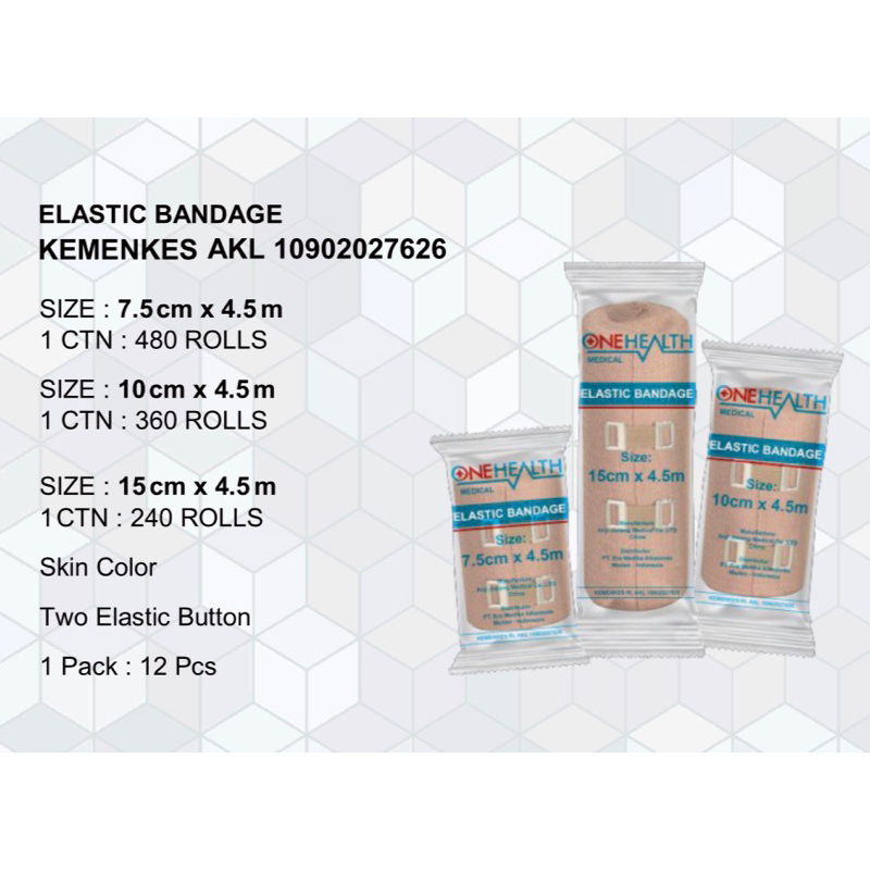 elastic bandage onehealth 10cm / verban elastis 10cm / perban elastis 10cm onehealth