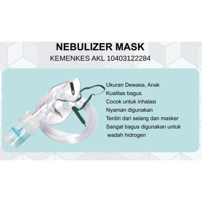 masker nebulizer / masker uap / masker untuk terapi uap onehealth