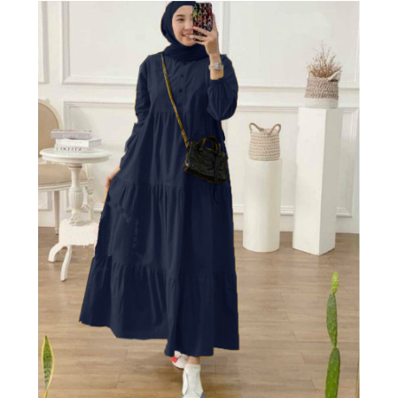 Kirania Gamis Maxi Dress Wanita Muslim Bahan Rayon Daily Outfit Ld 110