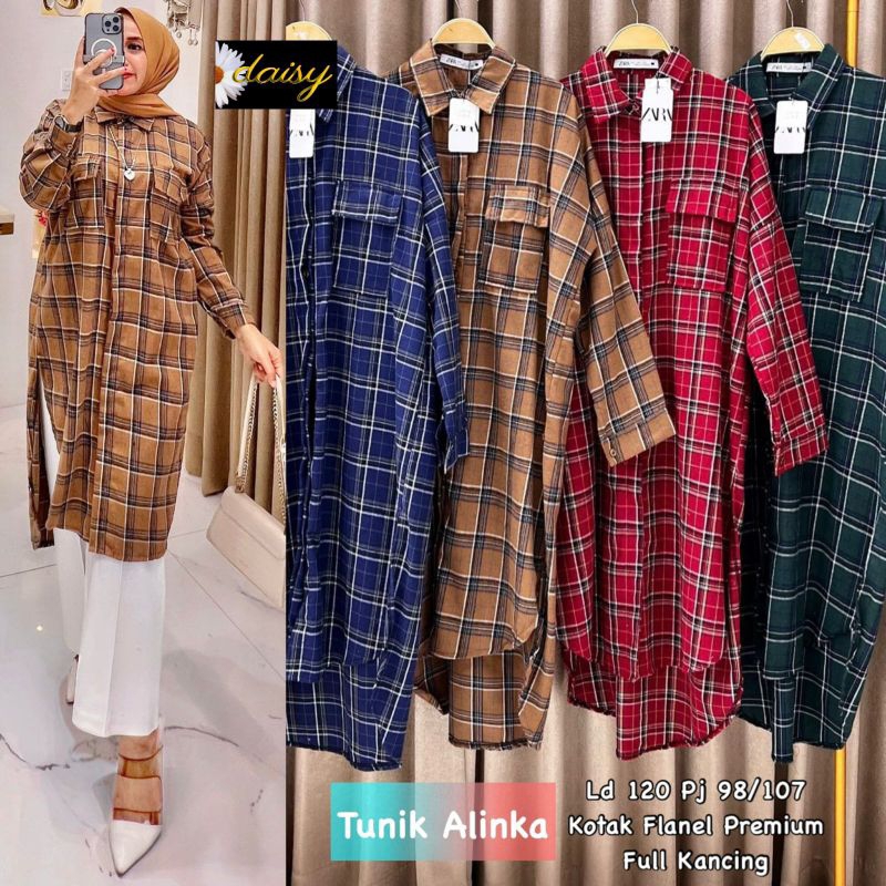 Alinka tunik flanel premium jumbo Ld 120