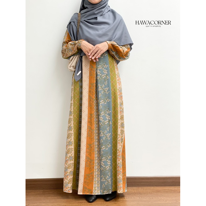 TULIP DRESS by hawacorner gamis rayon motif busui friendly