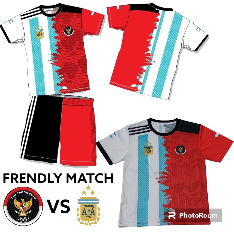 setelan Jersey FRIENDLY MATCH ARGENTINA VS INDONESIA/SETELAN BAJU BADMINTON ANAK/JERSEY BADMINTON ANAK