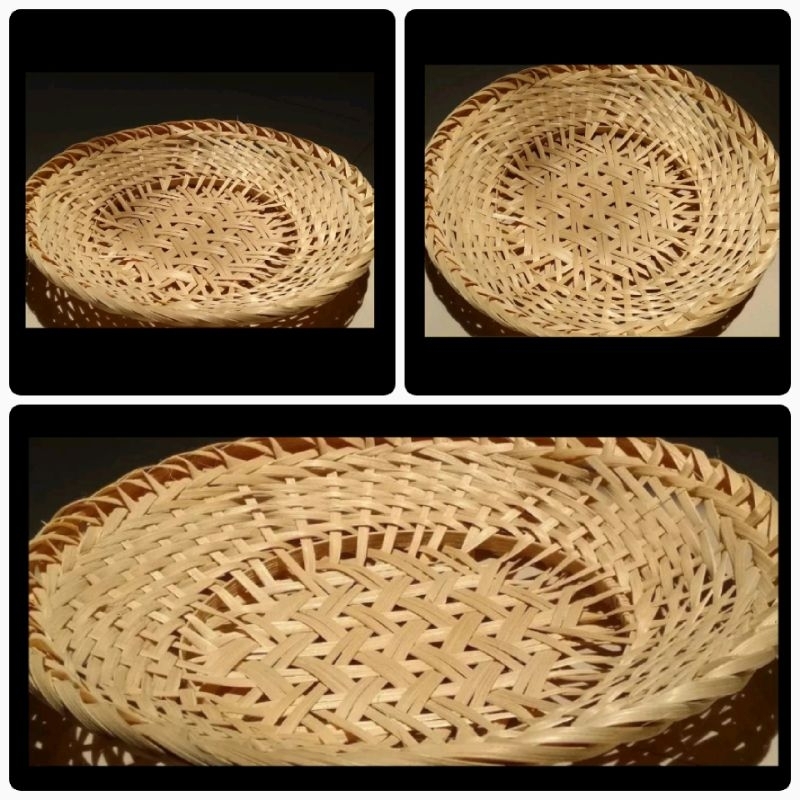 Piring bambu-piring anyaman bambu piring saji dinner piring cafe hotel-piring murah piring unik piri