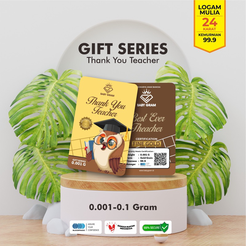 Baby Gram Gift Series Thank You Teacher Logam Mulia 24 Karat