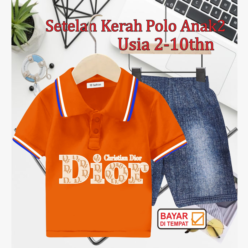 ((IB))SETELAN ANAK2 KERAH POLO SEMI JEANS/D10R DIGITAL SABLON