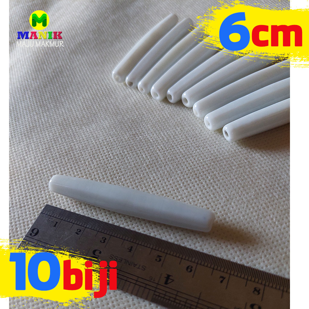 Beads lamiang 6cm putih / lilis lamiang beads white/ lilis lamiang