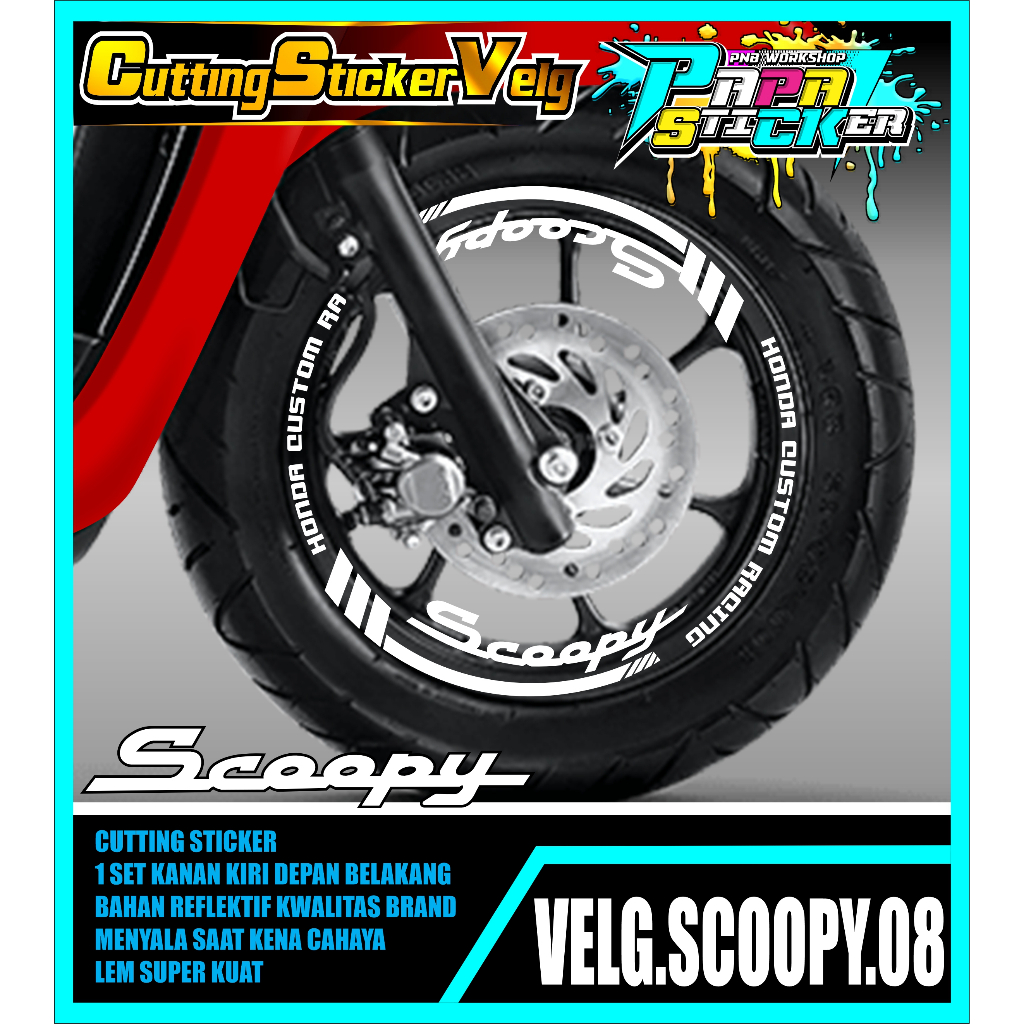 STIKER  VELG SCOOPY CUTTING STICKER VELG HONDA SCOOPY CUTTING VARIASI 08