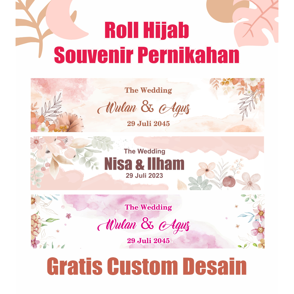 

Roll Hijab/Roler Hijab Custom Bahan Art Paper 150 gsm/Roll Hijab Souvenir Pernikahan