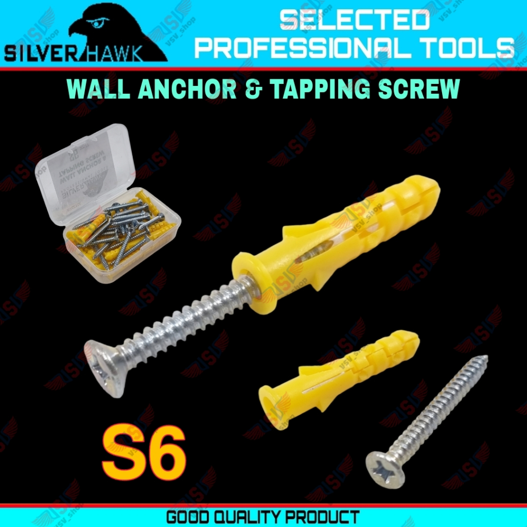 Angkur Baut Set Tembok sekrup Dinding Tembok Angkur Nylon Wall anchor